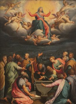 844.  ESCUELA ITALIANA, SIGLO XVIAsunción de la Virgen