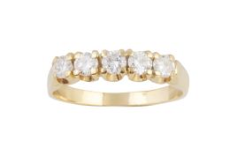 254.  Sortija cintillo de brillantes engastados en garras