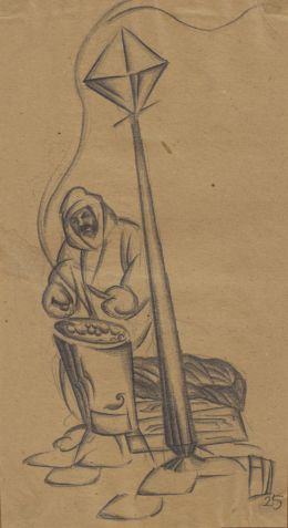 874.  ANTONIO WINKELHOFER (1904 - 1977)Puesto de castañas, 1925