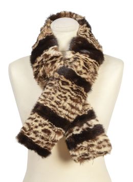464.  Bufanda vintage de piel de ocelote y visón 