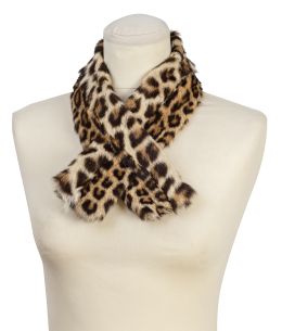 396.  Bufanda vintage de piel de leopardo