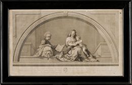 779.  RAFALE MORGHEN (1758/1833), TEODORO MATTEINI (1754/1831) ANDREA DEL SARTO (1486/ 1530)Virgen del Sacco