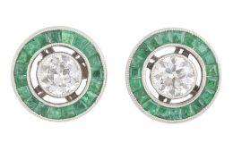 413.  Pendientes ojo de perdiz con brillante central orlado de es