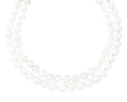 323.  Collar de dos hilos de perlas australianas de tamaño crecie