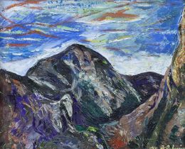 975.  BENJAMÍN PALENCIA (Barrax, Albacete, 1894 - Madrid, 1980)Paisaje de montaña, 1972