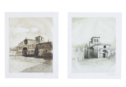 886.  CIRILO MARTÍNEZ NOVILLO (Madrid, 1921 - 2008)Iglesia de Santo Domingo e Iglesia de San Juan de Rabanera