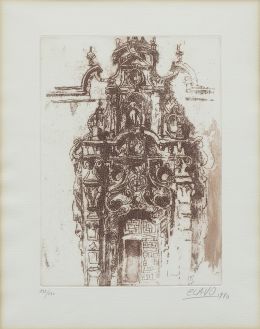 991.  JAVIER CLAVO (Madrid, 1918 - 1994)Portada del Museo de Historia de Madrid, 1980