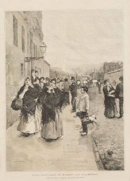 918.  ÁNGEL DÍAZ HUERTAS (Córdoba, 1866 - Dos Hermanas, 1937)Tipos populares de Madrid. Las cigarreras