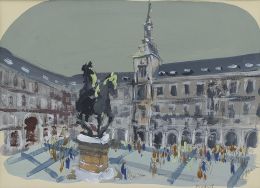 867.  ESCUELA ESPAÑOLA s.XXLa Plaza Mayor de Madrid