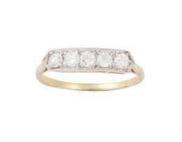 187.  Sortija cintillo de brillantes Art-Decó