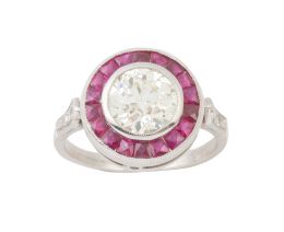 408.  Sortija ojo de perdiz de brillante central de 1,89 ct orlad