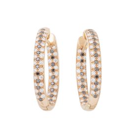 251.  Pendientes criollas de brillantes incoloros y brillantes ne