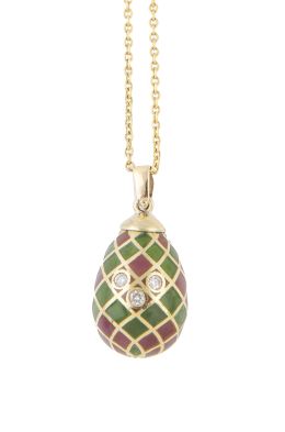 219.  Colgante con diseño de huevo decorado en retícula con esmal