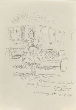 891.  BENJAMÍN PALENCIA (Barrax, Albacete, 1894 - Madrid, 1980)Mujer vestida de lagartera, 1964