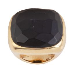 225.  Sortija POMELLATO modelo Victoria con azabache facetado, en