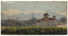 822.  JOSÉ TAPIRÓ Y BARÓ (Reus, Tarragona,1836 - Tánger, Marruecos, 1913)Paisaje 