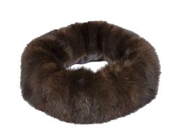 378.  Bufanda vintage en piel de visón marrón oscuro