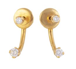 166.  Pendientes dobles desmontables de brillantes engastados en garras