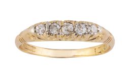 47.  Sortija cintillo de brillantes de talla antigua S. XIX