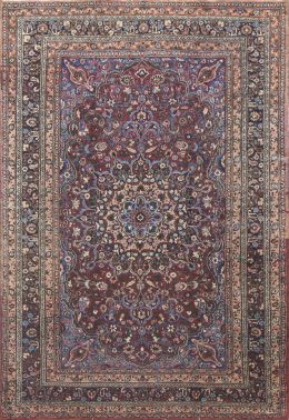 623.  Alfombra persa anudada con nudo diminuto con medallón central.Región de Meshed, finales del S. XIX.