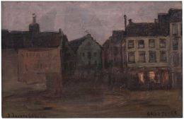 920.  JOAQUÍN TORRES-GARCÍA (Montevideo, Uruguay, 1874 - 1949)Rue du Marché au Charbon (Bruselas), 1910