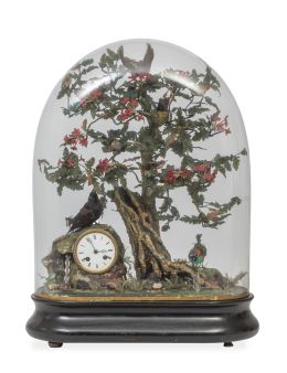 1212.  Reloj autómata de sobremesa Napoleón III, con árbol simulad