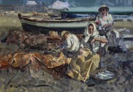 868.  EUSTAQUIO SEGRELLES (Albaida, Valencia, 1936 - Valencia, 2025)Pescadores de Valencia, 2002​