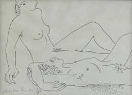 881.  GREGORIO PRIETO (Valdepeñas, 1897 - 1992)Dos desnudos