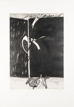 931.  JUAN BARJOLA (Torre de Miguel Sesmero, Badajoz, 1919 - Madrid, 2004)Tauromaquia, burladero, 1994