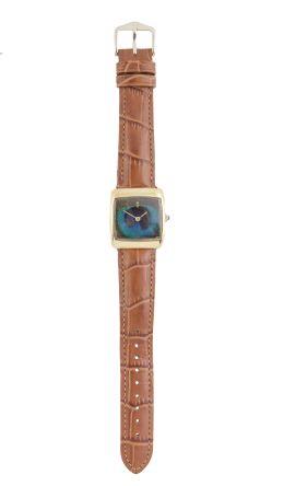 366.  Reloj CORUM Peacock Tonneau años 70, con pluma de pavo real en la esfera. 27322. 105732