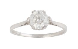 298.  Sortija solitario con brillante de 0,75 ct aprox. engastado