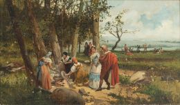 810.  EUGENIO LUCAS VILLAAMIL (Madrid, 1858-1918)De romería