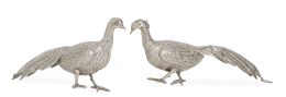 1284.  Pareja de faisanes de plata.S. XX.