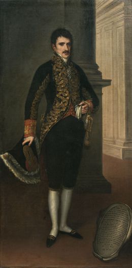 807.  JOSÉ GUTIÉRREZ DE LA VEGA  (Sevilla, 1791- Madrid, 1865)Pareja de retratos de D. Antonio María Arias de Saavedra , VI Marqués de Moscoso y 14 Conde de Castellar y su mujer Dña. María de los Dolores Araoz y Arredondo