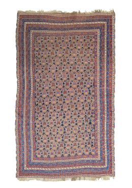 619.  Alfombra de campo azul y "boteh".Persia.