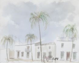 859.  EDUARDO VICENTE (Madrid, 1909 - 1968)Vista de pueblo