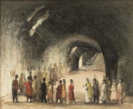 954.  MANUEL MINGORANCE ACIEN (Málaga, 1920 - 2014)La cripta, 1978