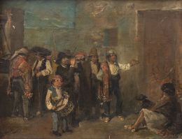 884.  JOSÉ BENLLIURE Y GIL (Valencia, 1855-1937)Personajes  de fiesta