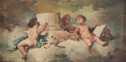 796.  EDUARDO CANO (Madrid, 1823-Sevilla, 1897)Querubines (pareja de alegorías)