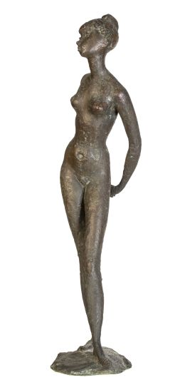 1013.  CLEMENS PASCH (Sevelen, Suiza, 1910 - Düsseldorf, 1985)Jeune fille debout, 1952-53