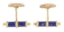 333.  Gemelos con columnas de lapislazuli con remates laterales de oro