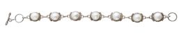 174.  Pulsera de perlas cultivadas enmarcadas en cordoncillo de plata articuladas entre sí