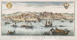 772.  THOMAS SALOMONVista de la ciudad de Lisboa desde la orilla del Tajo