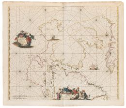 774.  FREDERIK DE WIT (Gouda, c. 1630-Ámsterdam, 1706)América, carta marina de la bahía de Hudson, la bahía de Baffin y Groelandia