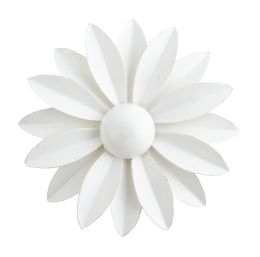 449.  Broche flor vintage americano años 60 en esmalte blanco sob