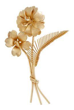 436.  Broche vintage años 60 con diseño de ramo de tres flores, c