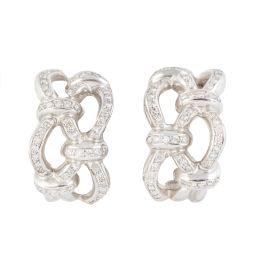 284.  Pendientes de brillantes con diseño de cintas que dibujan ochos