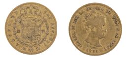 421.  Moneda de ochenta reales Isabel II en oro. 1838. Madrid. CL