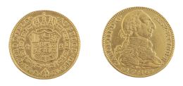 423.  Moneda de cuatro escudos Carlos III. 1786. Madrid. D.V.