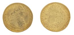 409.  Moneda de ocho escudos Fernando VII en oro. 1819. Nuevo Rei